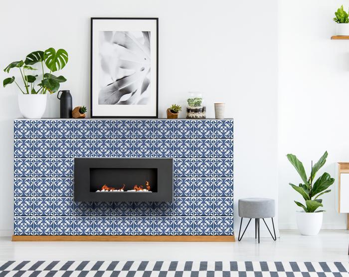 6" X 6" Wedgwood Blue And White Peel And Stick Removable Tiles
