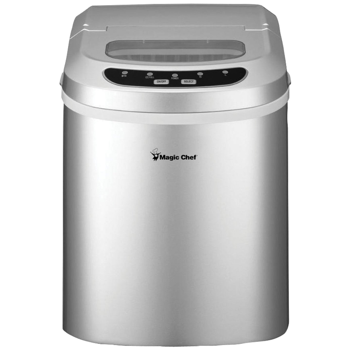 Magic Chef MCIM22SV 27-Pound-Capacity Portable Ice Maker (Silver with Silver Top)