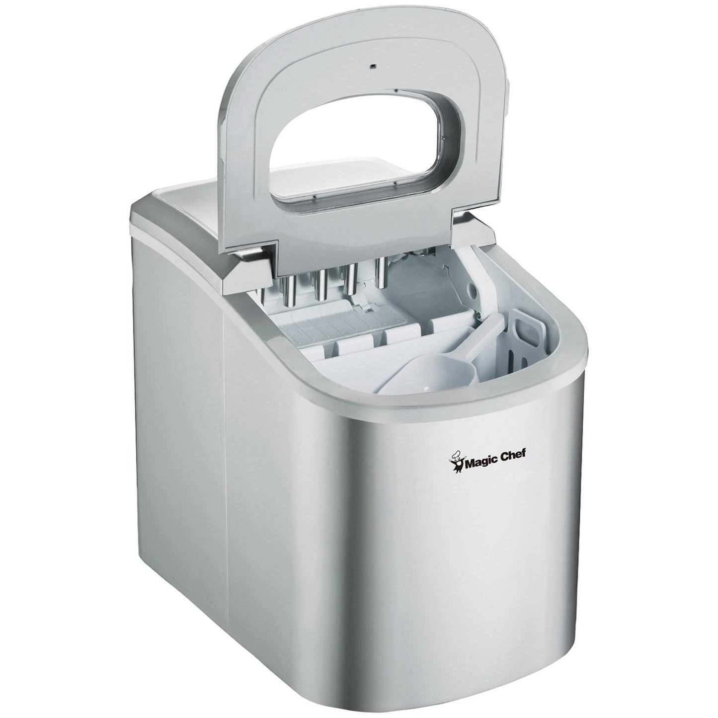 Magic Chef MCIM22SV 27-Pound-Capacity Portable Ice Maker (Silver with Silver Top)