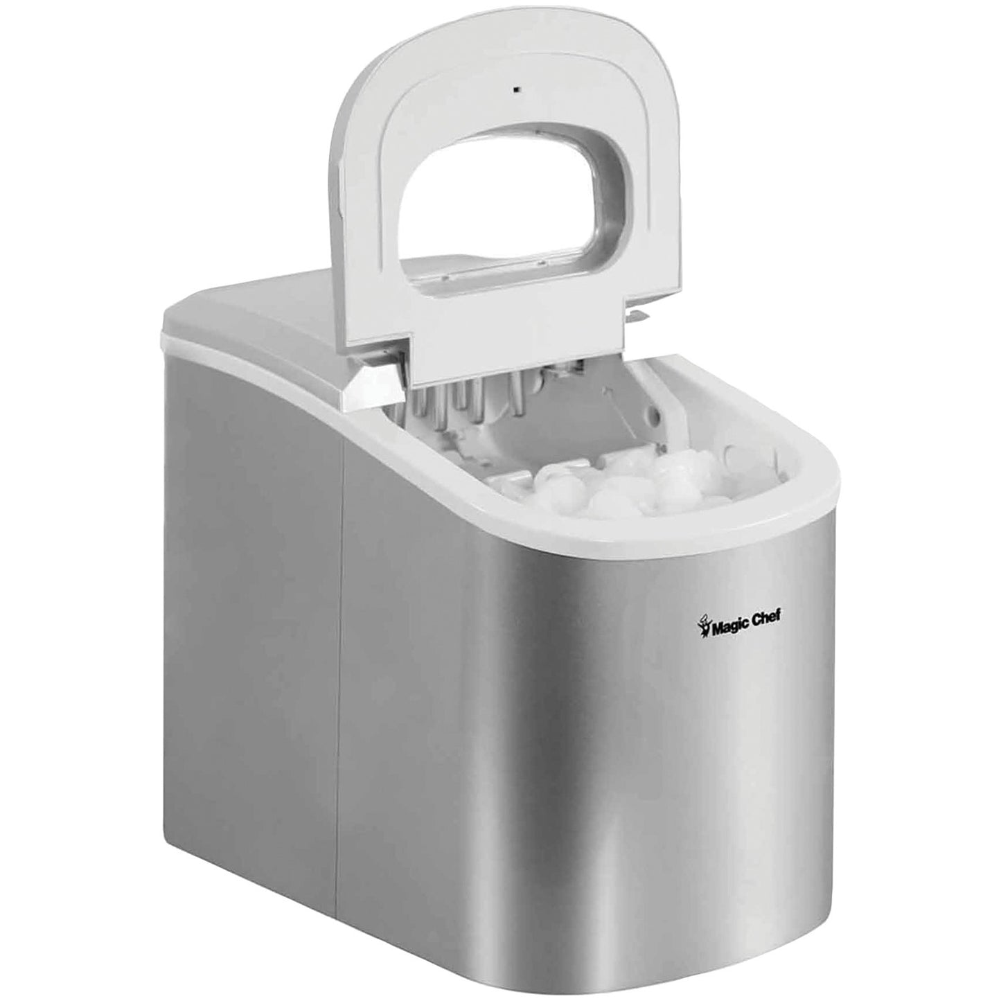 Magic Chef MCIM22SV 27-Pound-Capacity Portable Ice Maker (Silver with Silver Top)