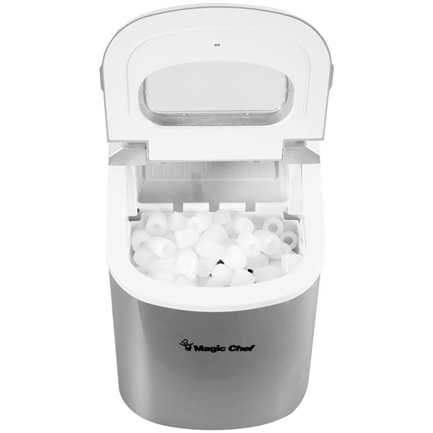 Magic Chef MCIM22SV 27-Pound-Capacity Portable Ice Maker (Silver with Silver Top)